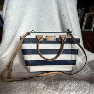 Navy and white striped Kate spade Crossbody